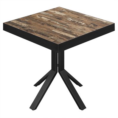 BE | Bistro Tisch | 80 x 80 x 77 cm | Quadratisch | Schwarz Rand | Vintage Old