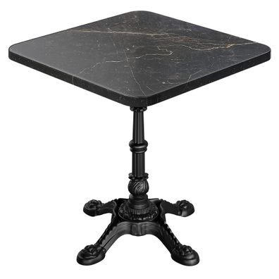 AP | Bistro Tisch | B: 60 x 60 cm | H 74 cm | Marmor | Schwarz | Gestell: Schwarz |