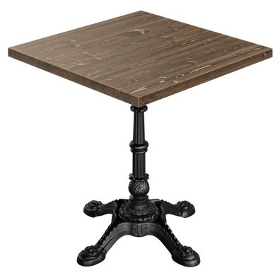 Aurelia PAR | Bistro Tisch | B: 60 x 60 | H 76 cm | Walnuß | Gestell: Schwarz |