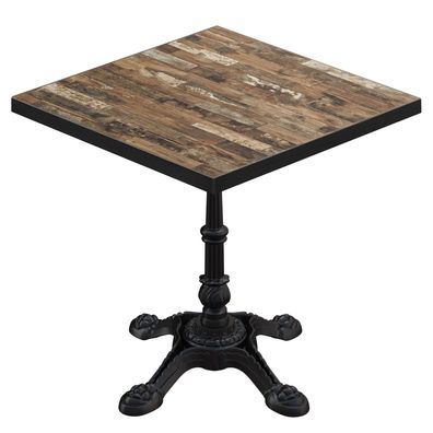 BPR | Bistro Tisch | 60 x 60 x 74,5 cm | Quadratisch | Schwarzer Rand | Vintage Old