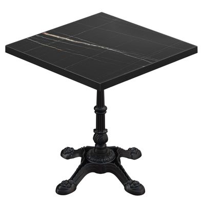 BPR | Bistro Tisch | 70 x 70 x 74,5 cm | Quadratisch | Schwarzer Rand | Schwarz