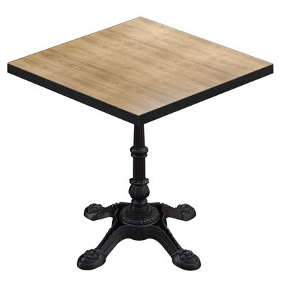 BPR | Bistro Tisch | 60 x 60 x 74,5 cm | Quadratisch | Schwarzer Rand | Eiche