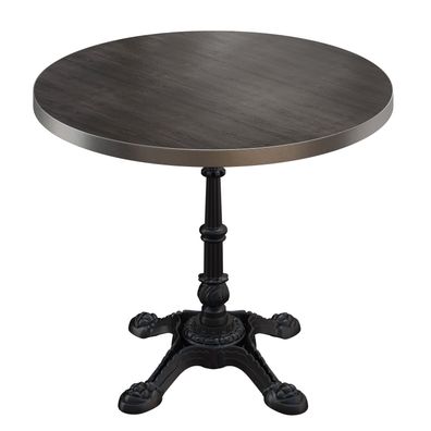 BPR | Bistro Tisch | Ø 60 x 74,5 cm | Rund | Edelstahl Rand | Wenge / Schwarz |