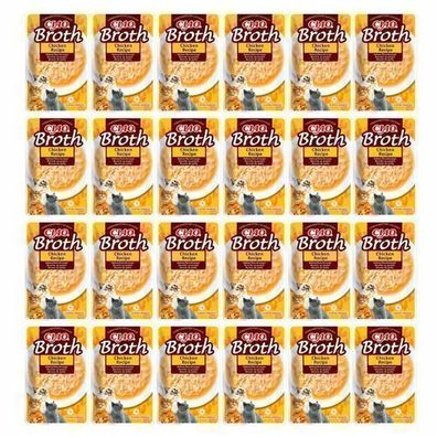 INABA CIAO Nassfutter-Delikatesse für Katzen mit Hühnerbrühe, 24 x 40 g