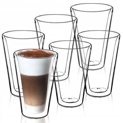 KADAX doppelwandige Gläser, Set, 380ml, Thermogläser aus Borosilikatglas
