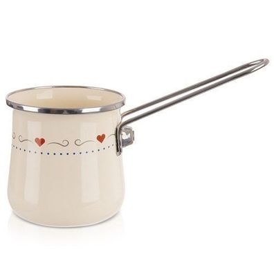 TONCA Kaffeekanne aus cremefarbenem Emaille, 600 ml
