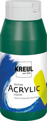 KREUL Triton Acrylic Liquid Phthalogrün 750 ml – flüssige Künstler-Acrylfarbe