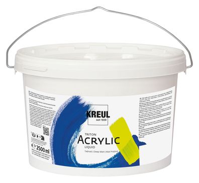 KREUL Triton Acrylic Liquid Weiß 2500 ml – flüssige Künstler-Acrylfarbe, matt