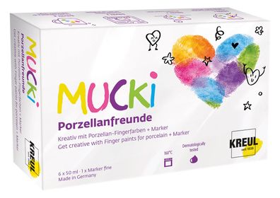 KREUL MUCKI Porzellanfreunde Set – Porzellan-Fingerfarbe für Kinder