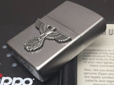 Zippo ADLER mit EK Reichsadler Emblem (Custom PIN Style) Chrom satin #298k