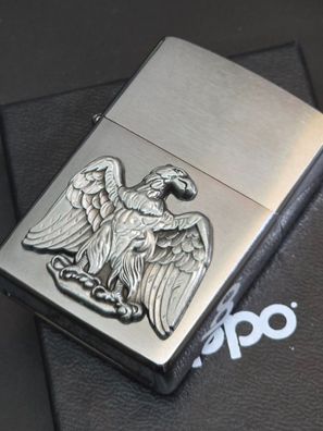 Zippo ADLER Heraldic Eagle Emblem (Custom PIN Style) Lighter, Chrom gebürstet #172
