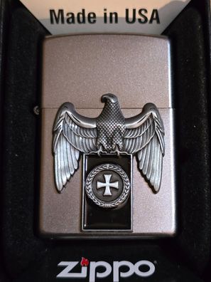 Zippo Reichsadler EK, Emblem (Custom PIN Style) Lighter, Eagle - Chrom satin #373