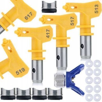 Rosfix Set Spritzdüsen 513–617 + Düsenschutz + 10 Dichtungen | 7/8" Gewinde