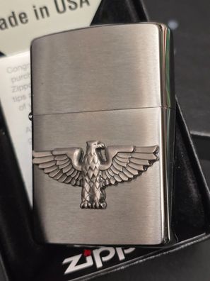 Zippo ADLER Emblem (Custom PIN Style) German Eagle, Chrom gebürstet #325