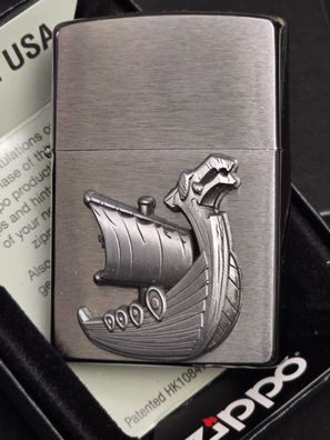 Zippo Wikinger SCHIFF, Emblem (Custom PIN Style) Lighter, Galeere - CG #421