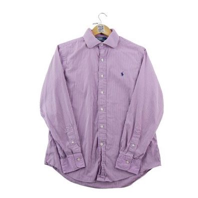 Polo Ralph Lauren Klassisches Hemd Herren mit Streifen Größe L #QWE3504