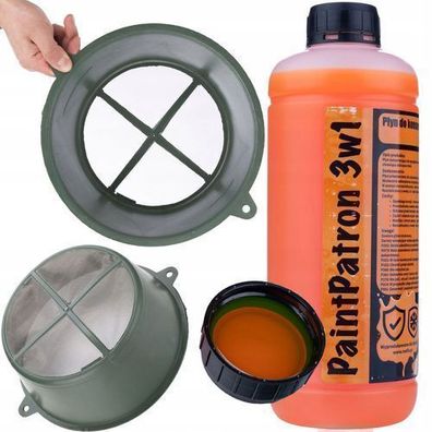 Rosfix Set Reinigungsfluid 1L + Farbsieb 300x230x110mm | für Spritzgeräte