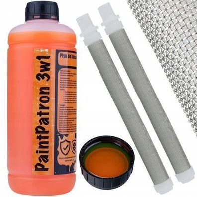 Rosfix Set Wartungsflüssigkeit 1L + 2x Filter 60 Mesh | für Farbspritzgeräte
