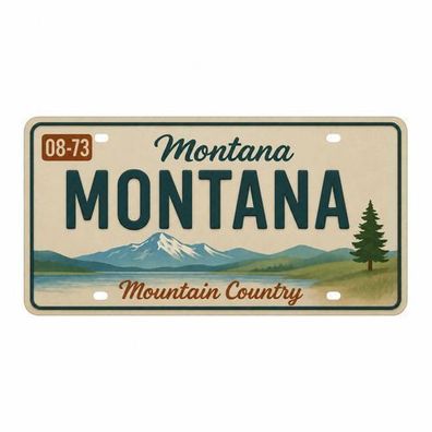 Blechschild 15x30cm - Montana Big Sky Country Retro USA