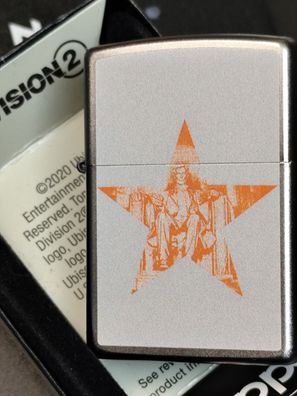 Zippo Division 2, Satin Chrome Lighter, Gaming Ubisoft Tom Clancy
