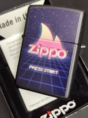 Zippo PRESS START Retro Gaming Design, Black Matte Lighter