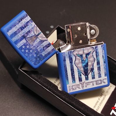 Zippo Kryptek, Brand / Flag USA, Farbzippo Blau, Lighter