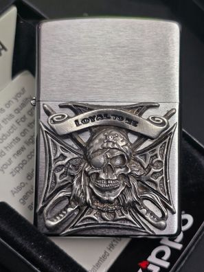Zippo PIRAT SKULL Loyal To Me, EK, Emblem (Custom PIN Style) Lighter CG Biker #051