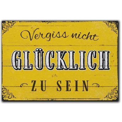 LANOLU Fotomagnet Vergiss nicht, glücklich - 8x5,5 cm