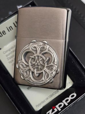 Zippo Trinity CELTIC Knot (Custom PIN Style) Lighter - Chrom gebürstet, Viking #042