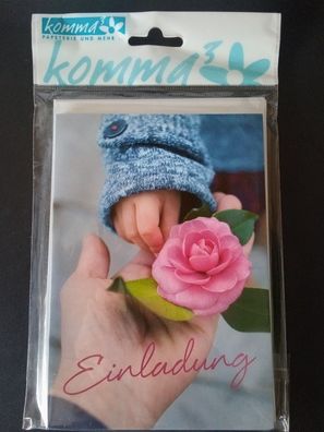 Kommunionskarten mit Umschlag Neutrale Einladungen 5 Stck