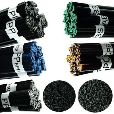 Rosfix Set Kunststoff-Schweißdraht 5 Typen – 500g | Schwarz, 42 cm Länge