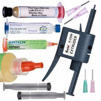 Rosfix Set Dosierpistole K-2208 mit 3 Fluxen 10cc + 2 Nadeln | Präzision