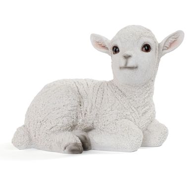 Moritz Gartenfigur Lamm liegend Schaf Figur L 23,5 cm weiß Polyresin handbemalt Deko