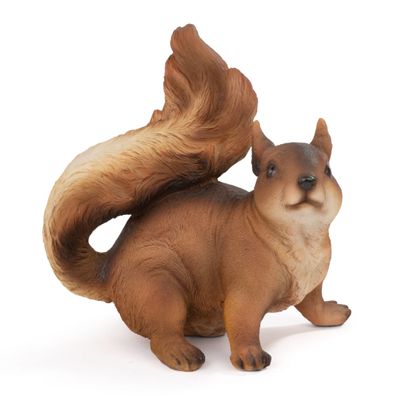 Moritz Gartenfigur Eichhörnchen geduckt 14,5 cm Polyresin handbemalt Deko Figur Tier