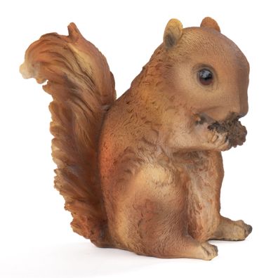 Moritz Gartenfigur Eichhörnchen sitzend 13 cm Polyresin handbemalt Deko Figur Tier