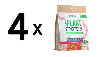 4 x Applied Nutrition Critical Plant Protein, Strawberry - 450g