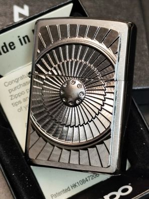 Zippo Turbine Emblem, Brushed Chrome Lighter