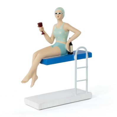 Moritz Badenixe Figur auf Sprungbrett 27,5 cm Polyresin handbemalt mint Dekofigur Bad