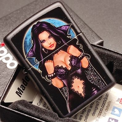 Zippo BLUE MOON, GIRL/Woman, Farbzippo Schwarz, Lighter