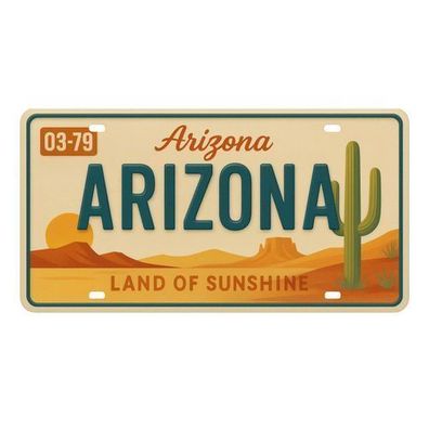 Blechschild 15x30cm - Arizona Land of Sunshine Retro USA