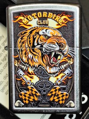 Zippo Tiger Motorbike Club Design, Streetchrome, Motivdruck, Piston, Biker