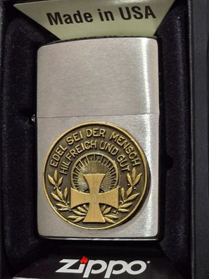 Zippo Kreuz/Edel sei der Mensch hilfreich und gut (Custom PIN Style) EK, CG #256