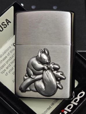 Zippo Eichhörnchen, Emblem (Custom PIN Style) Lighter, Squirrel, CG #419