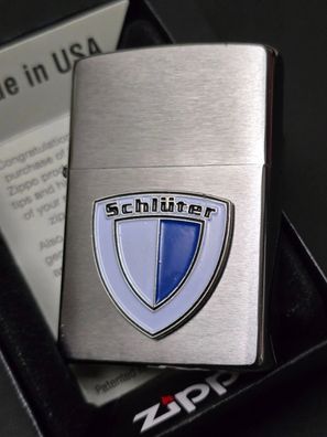 Zippo Schlüter Oldtimer Trecker Logo (Custom PIN Style) Lighter Chrom gebürstet #013