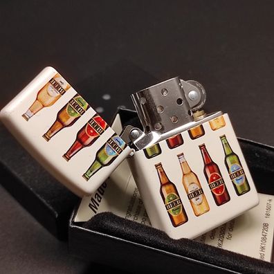 Zippo BEER Bottles Design, White/Weiß, Feuerzeug