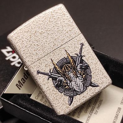 Zippo ODIN Design, glatt griffig/strukturiert, FINISH: Mercury Glass, Lighter