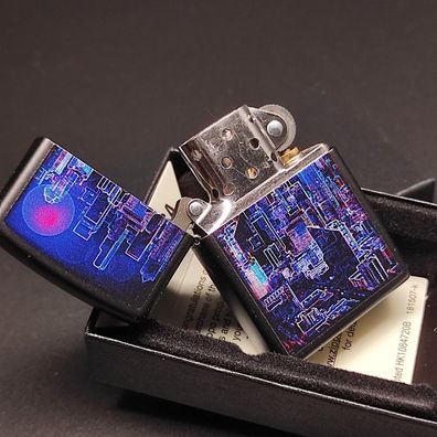 Zippo Cyberpunk City, Color Lighter Black