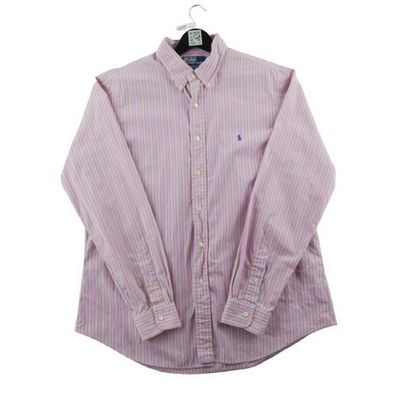 Polo Ralph Lauren Klassisches Herrenhemd mit Streifen in Rosa Größe XL #QWE3189