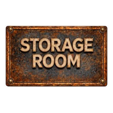 Blechschild 15x30cm - Storage Room Retro Türschild Lagerraum Deko