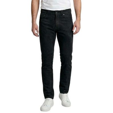 MADDOX - Herren Lederhose Lammnubuk schwarz